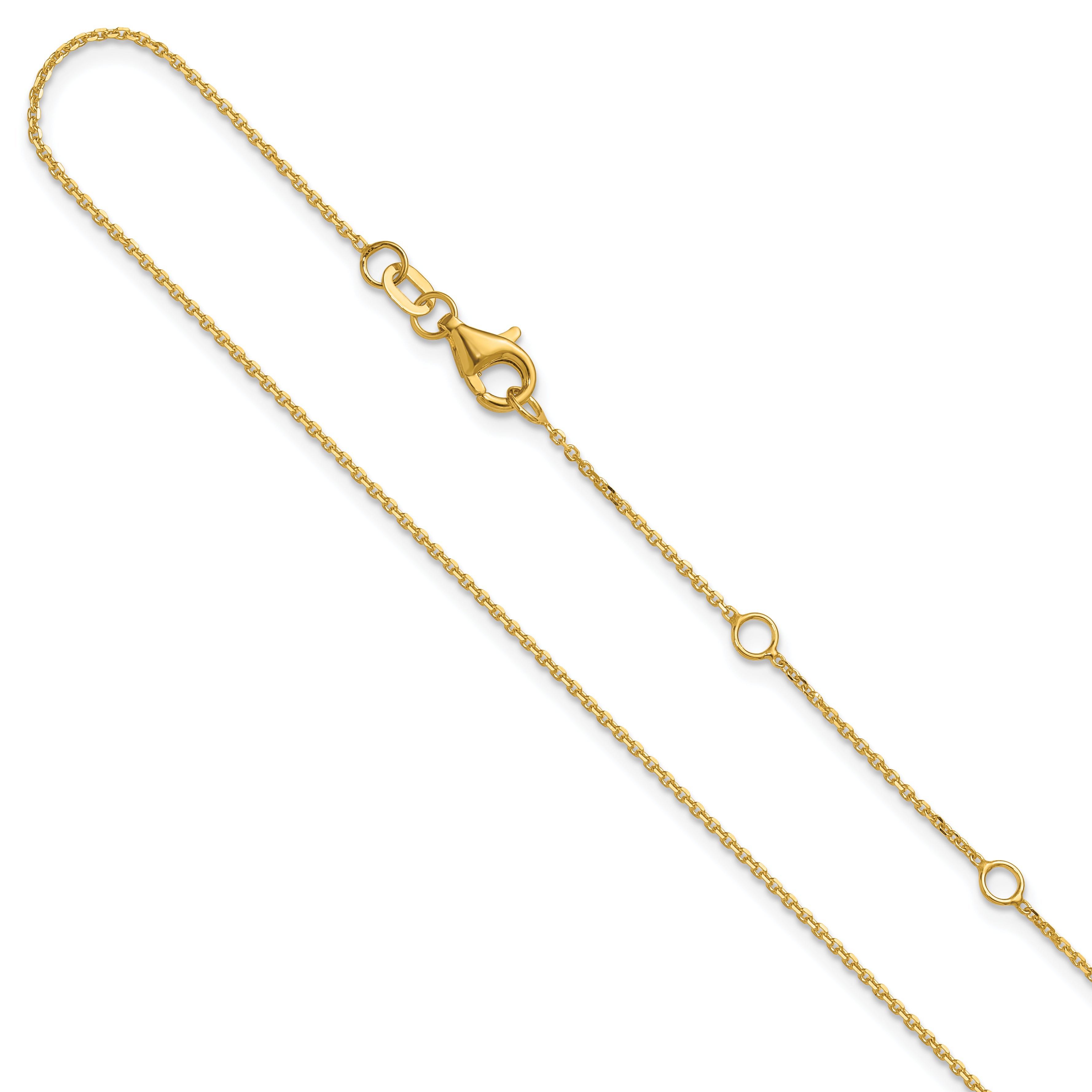 14k 1mm D/C Square Cable 1in+1in Adjustable Chain Main image