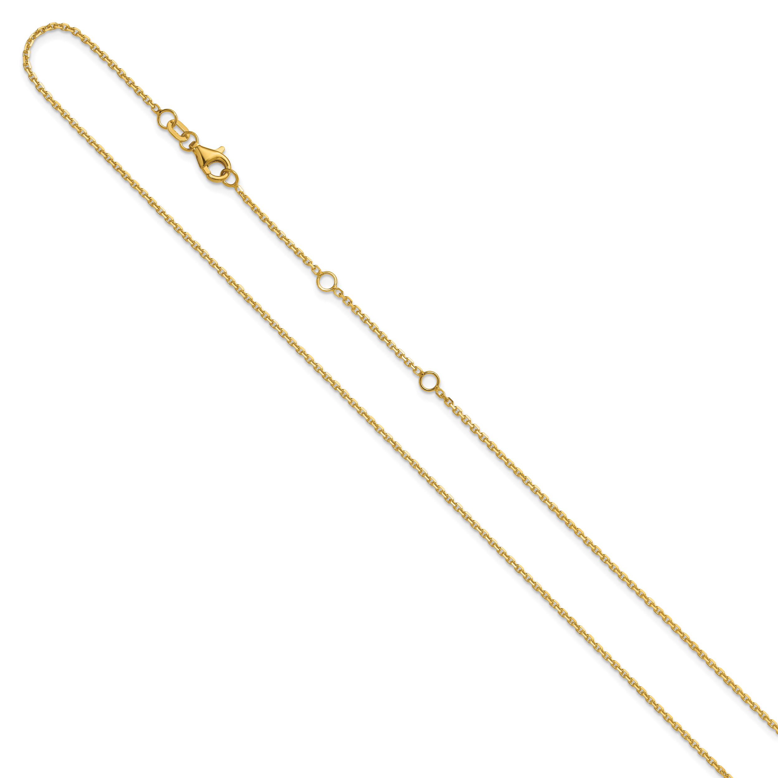 14k 1.4mm D/C Square Cable 1in+1in Adjustable Chain Secondary image