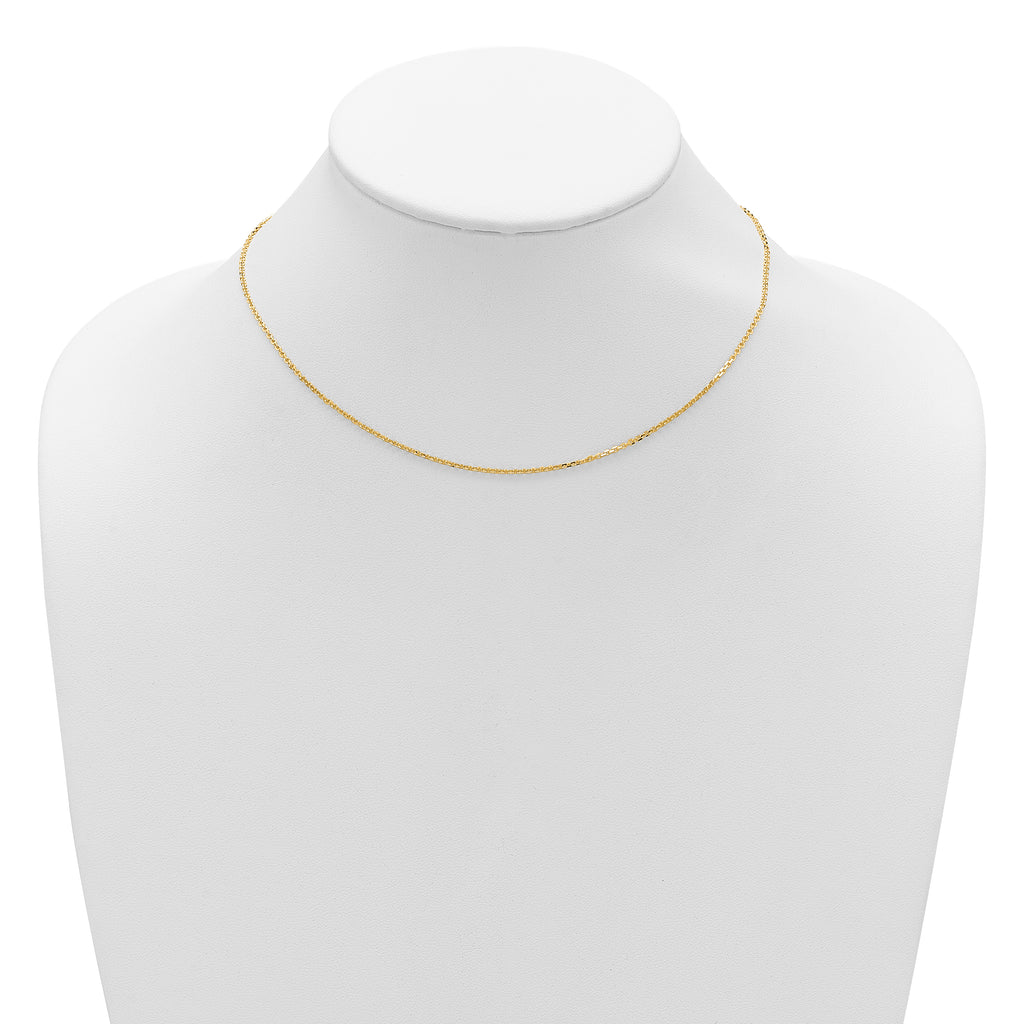14k 1.4mm D/C Square Cable 1in+1in Adjustable Chain