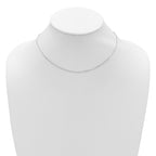 14k White Gold 1.4mm D/C Square Cable 1in+1in Adjustable Chain