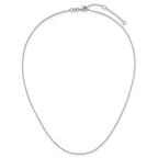14k White Gold 1.4mm D/C Square Cable 1in+1in Adjustable Chain