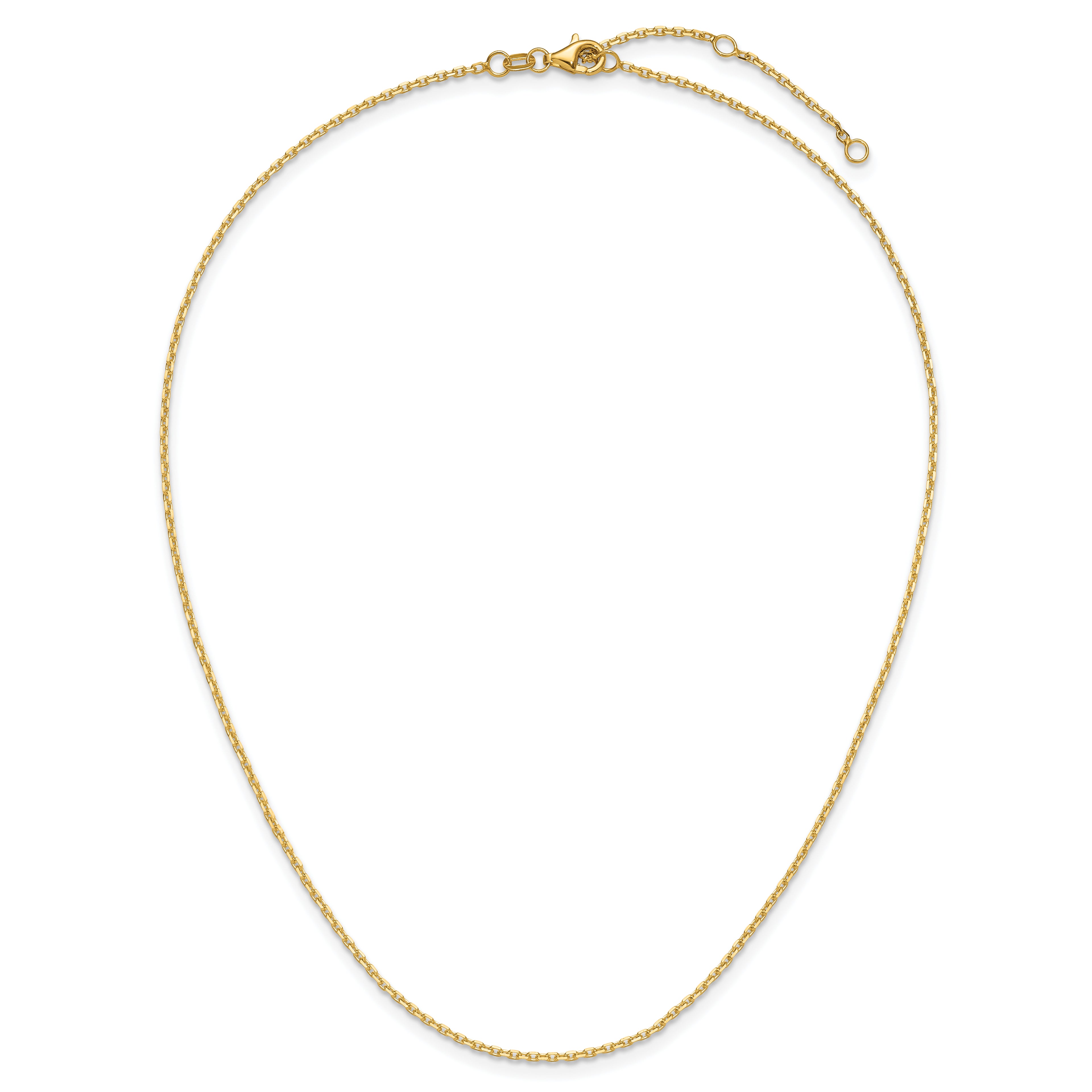 14k 1.5mm D/C Square Cable 1in+1in Adjustable Chain