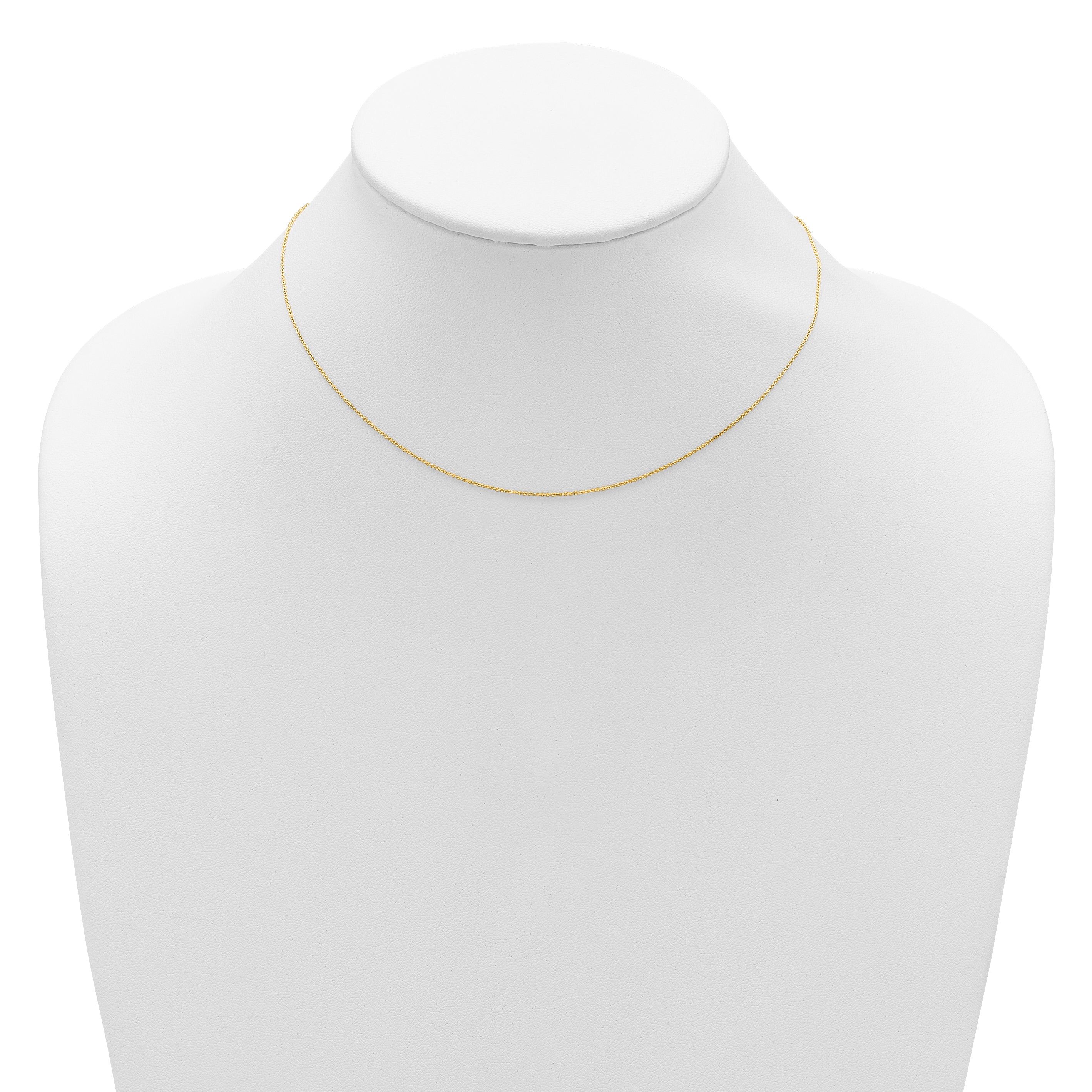 14k Yellow Gold .8mm Round Cable 1in+1in Adjustable Chain