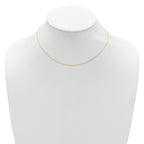 14k Yellow Gold .8mm Round Cable 1in+1in Adjustable Chain