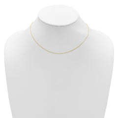 14k Yellow Gold .8mm Round Cable 1in+1in Adjustable Chain