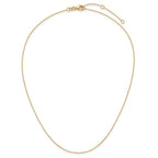 14k Yellow Gold .8mm Round Cable 1in+1in Adjustable Chain