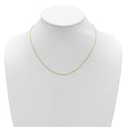 14k Yellow Gold .8mm Round Cable 1in+1in Adjustable Chain
