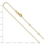 14k Yellow Gold .8mm Round Cable 1in+1in Adjustable Chain