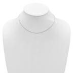 14k White Gold .8mm Round Cable 1in+1in Adjustable Chain