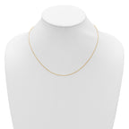14 Karat Yellow Gold .9mm Round Cable 1in+1in Adjustable Chain - View 4