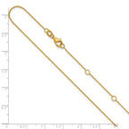 14 Karat Yellow Gold .9mm Round Cable 1in+1in Adjustable Chain - View 6