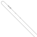 14 Karat White Gold .9mm Round Cable 1in+1in Adjustable Chain - View 2