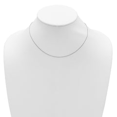 14k White Gold .9mm Round Cable 1in+1in Adjustable Chain