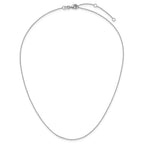 14k White Gold .9mm Round Cable 1in+1in Adjustable Chain