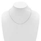 14k White Gold .9mm Round Cable 1in+1in Adjustable Chain