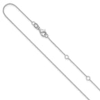 14 Karat White Gold .9mm Round Cable 1in+1in Adjustable Chain | Sophia Jewelers