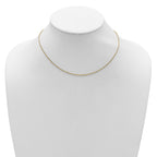 14k Yellow Gold 1.6mm Round Cable 1in+1in Adjustable Chain