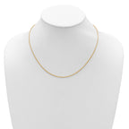 14k Yellow Gold 1.6mm Round Cable 1in+1in Adjustable Chain