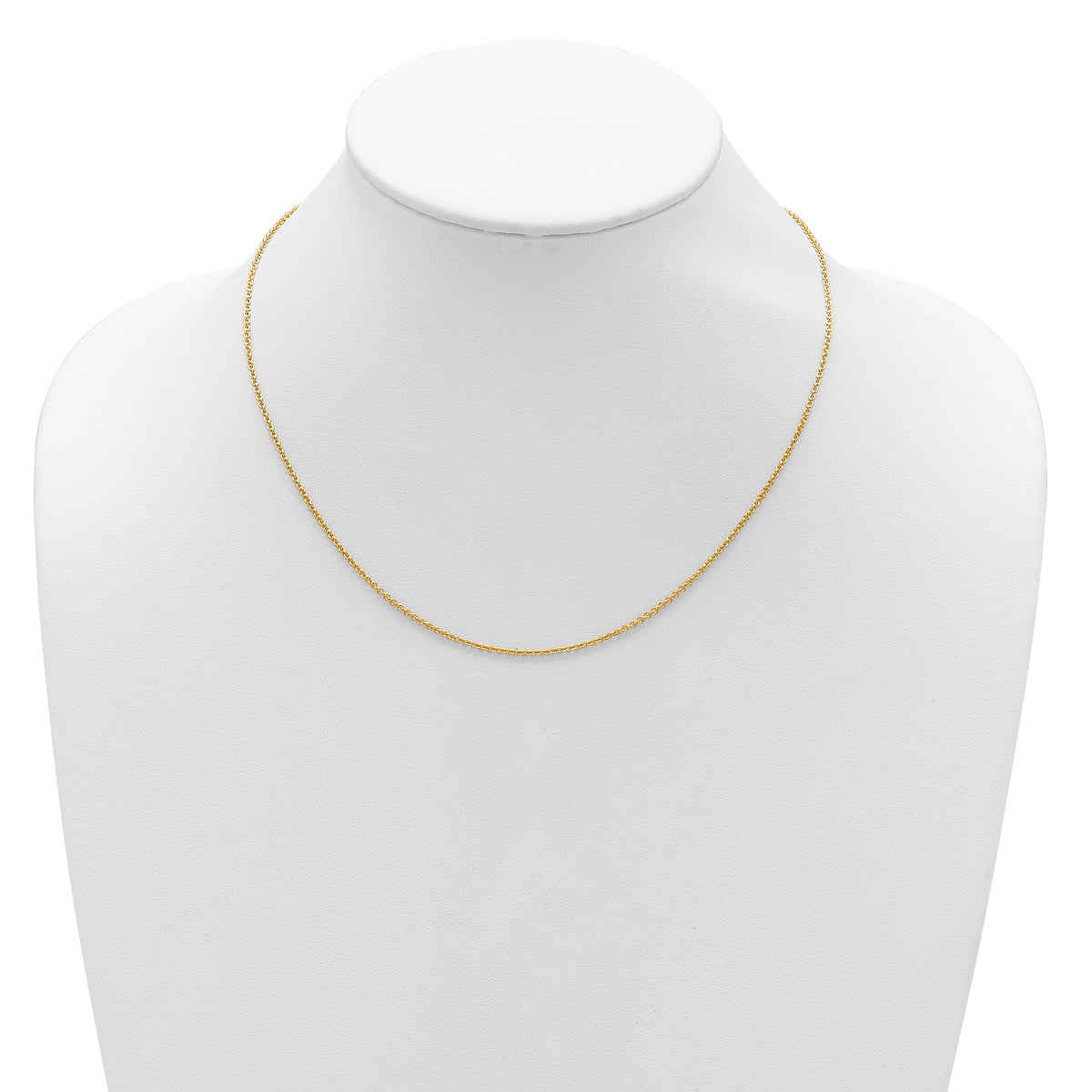 14k Yellow Gold 1.6mm Round Cable 1in+1in Adjustable Chain
