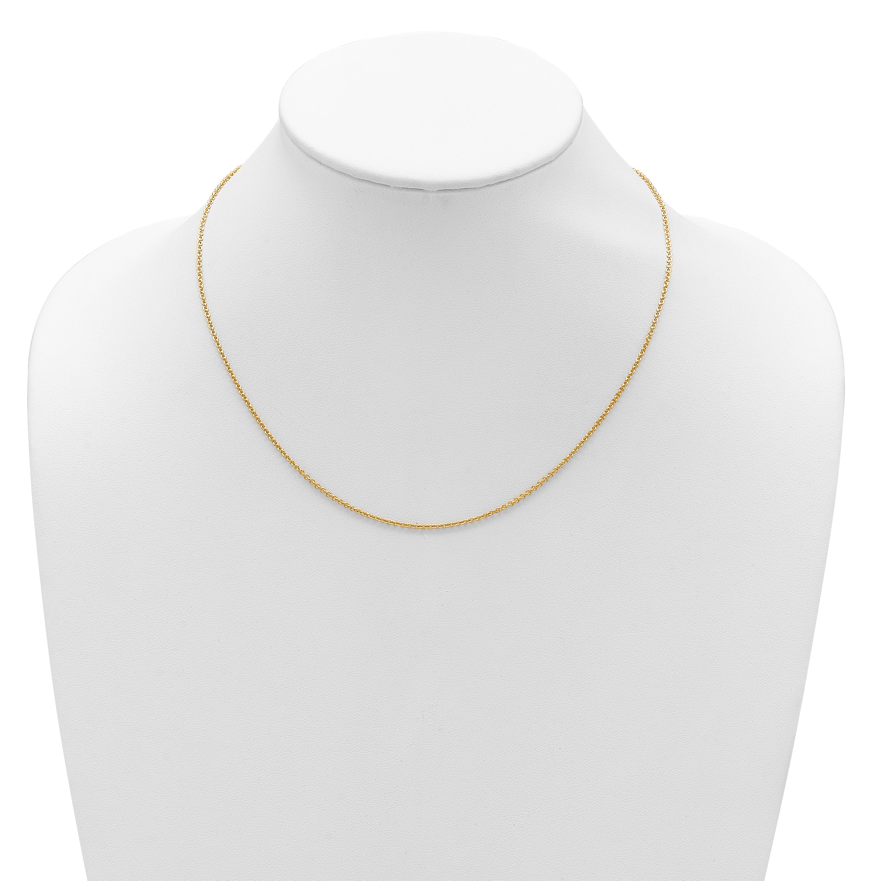 14k Yellow Gold 1.6mm Round Cable 1in+1in Adjustable Chain