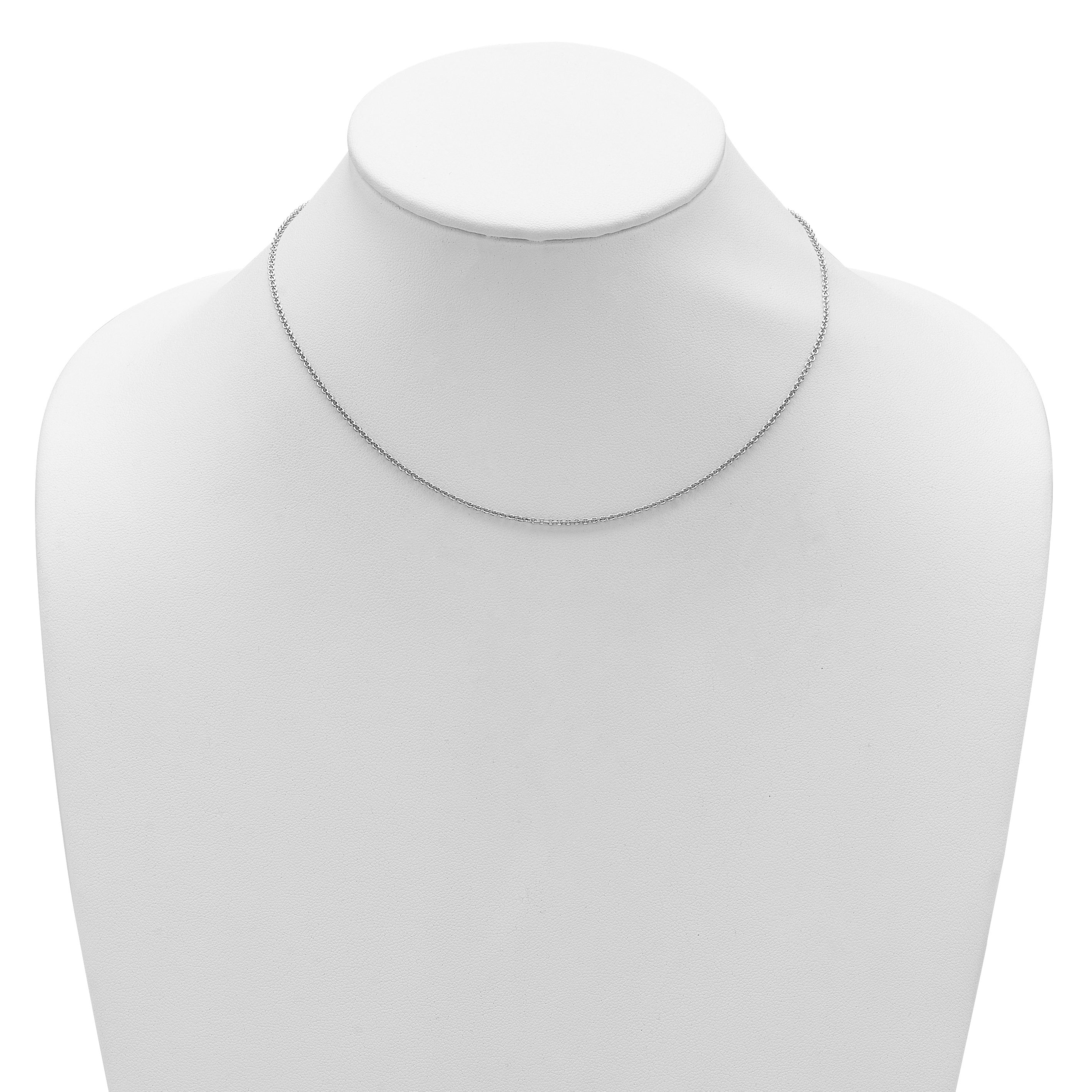 14k White Gold 1.6mm Round Cable 1in+1in Adjustable Chain