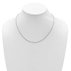 14k White Gold 1.6mm Round Cable 1in+1in Adjustable Chain