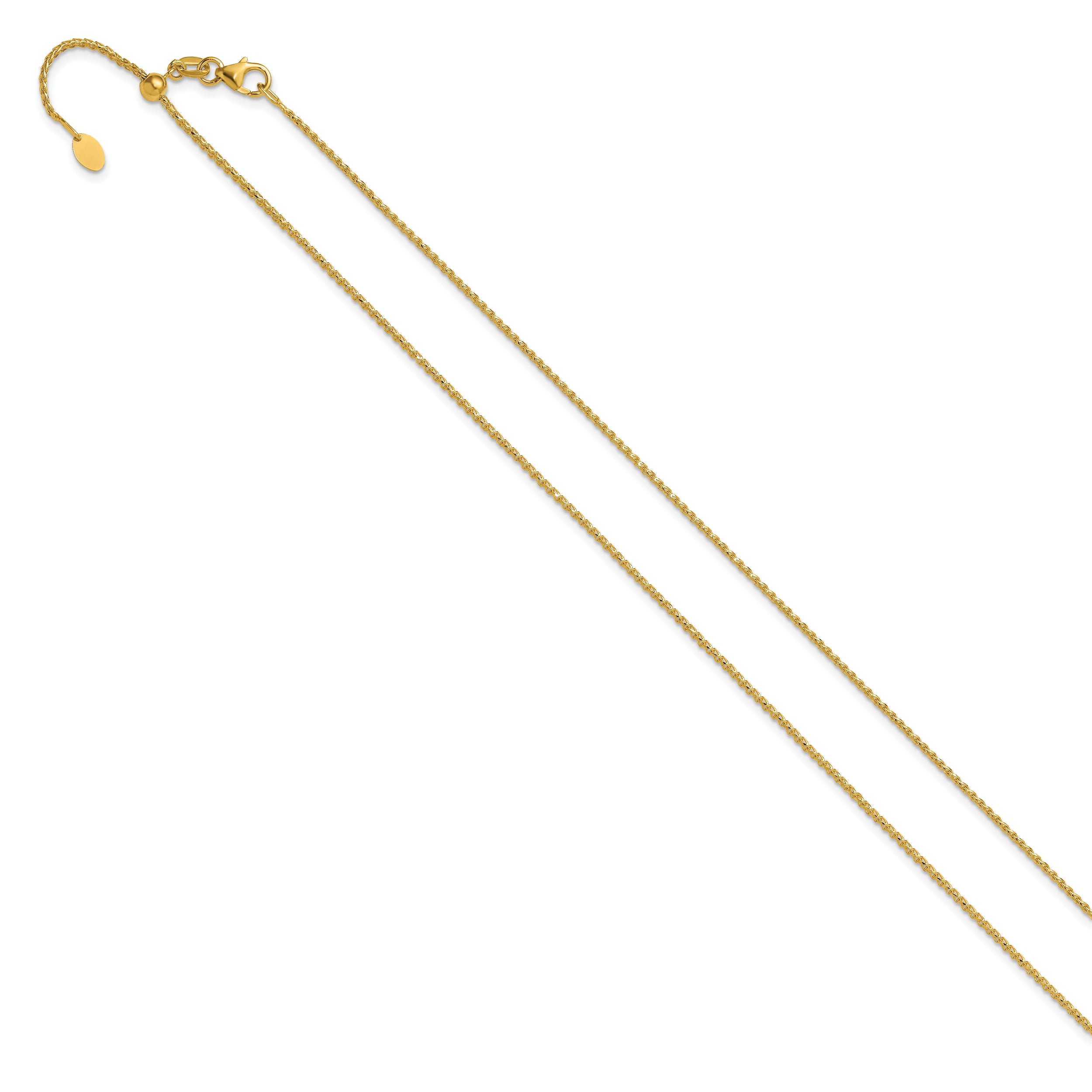 14K Adjustable 1.15mm D/C Open Franco Chain