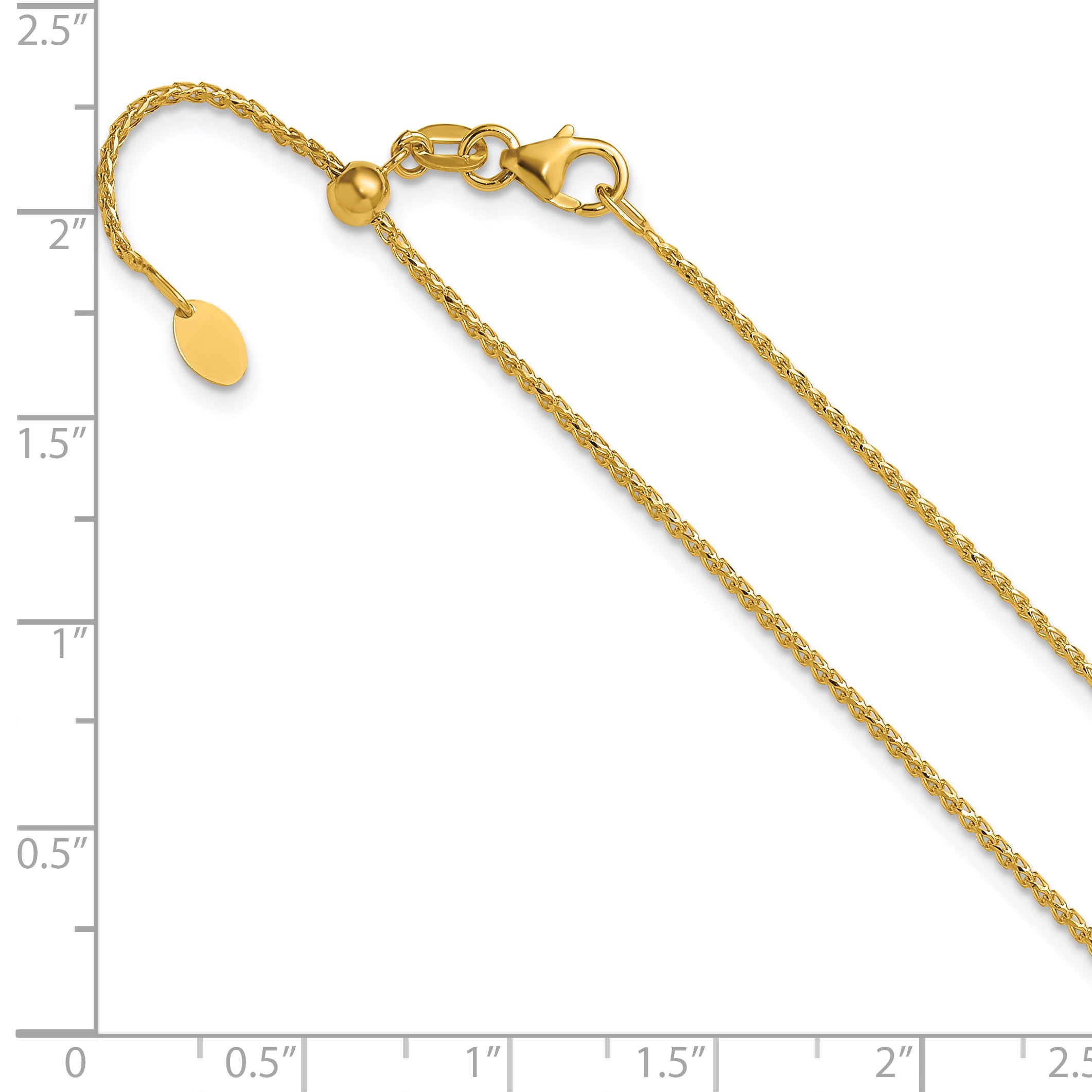 14K Adjustable 1.15mm D/C Open Franco Chain