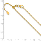 14K Adjustable 1.15mm D/C Open Franco Chain