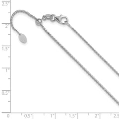 14K White Gold Adjustable 1.15mm D/C Open Franco Chain