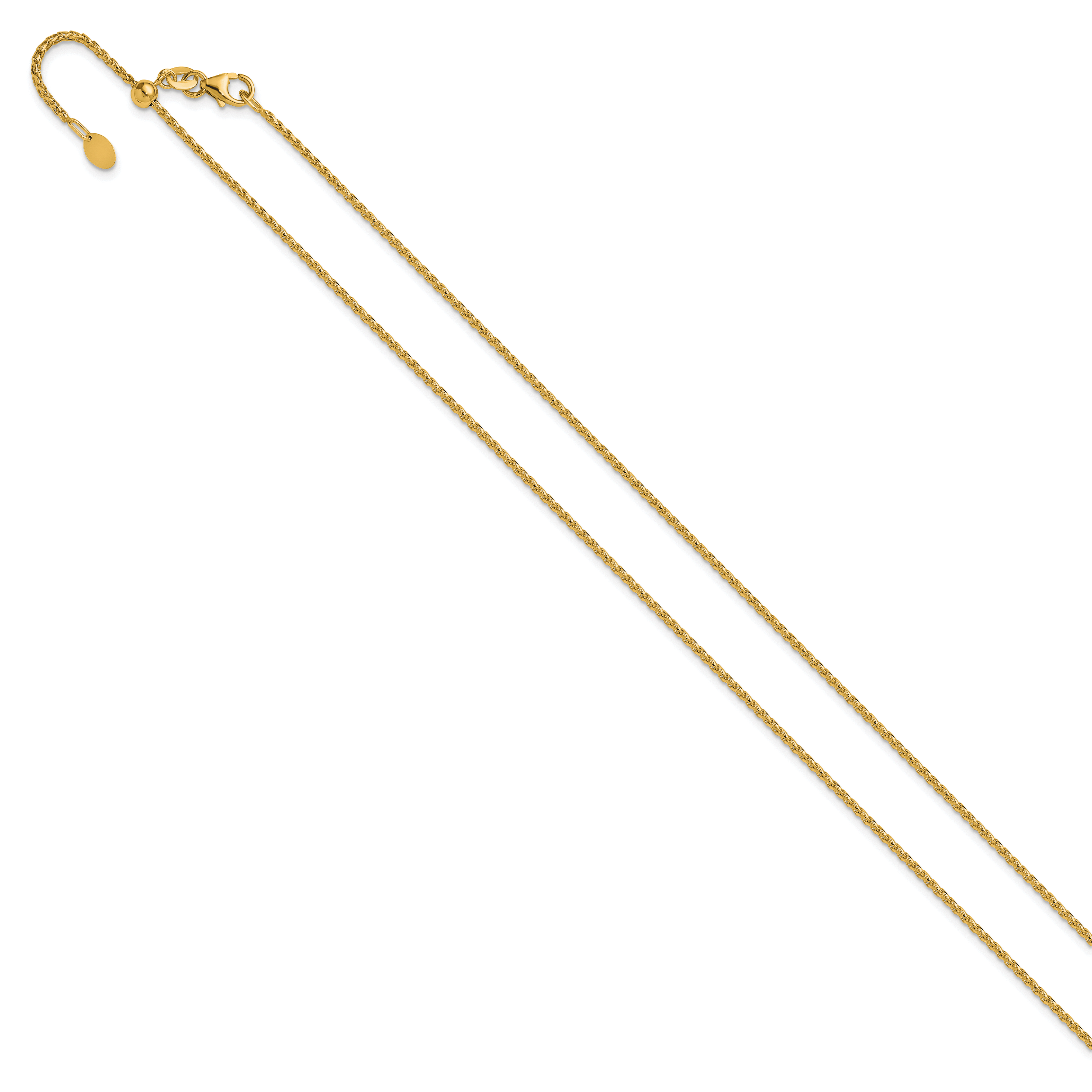 14K Adjustable 1.4mm D/C Open Franco Chain Secondary image
