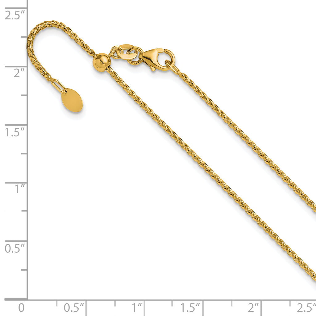 14K Adjustable 1.4mm D/C Open Franco Chain