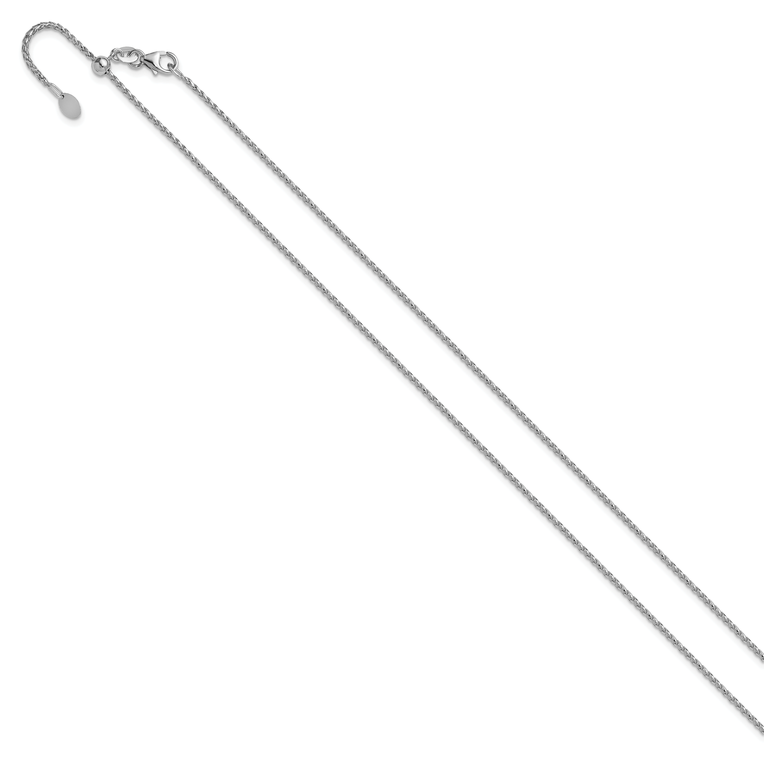 14K White Gold Adjustable 1.4mm D/C Open Franco Chain Secondary image