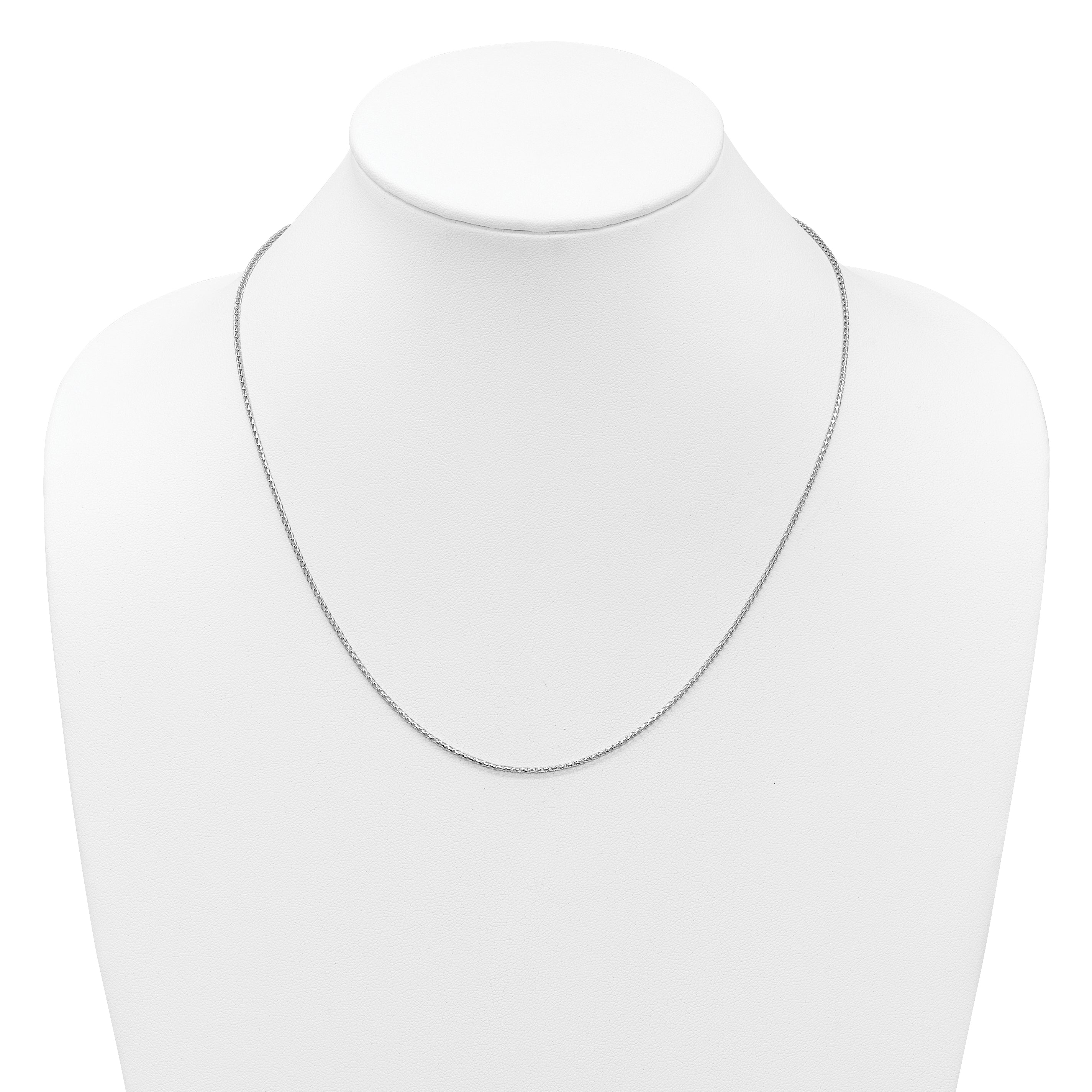 14K White Gold Adjustable 1.4mm D/C Open Franco Chain