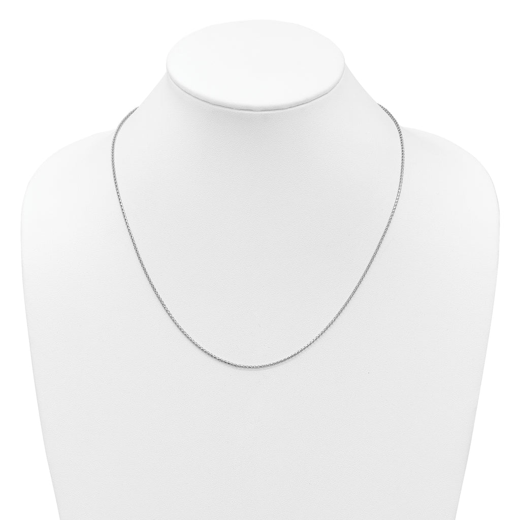 14K White Gold Adjustable 1.4mm D/C Open Franco Chain