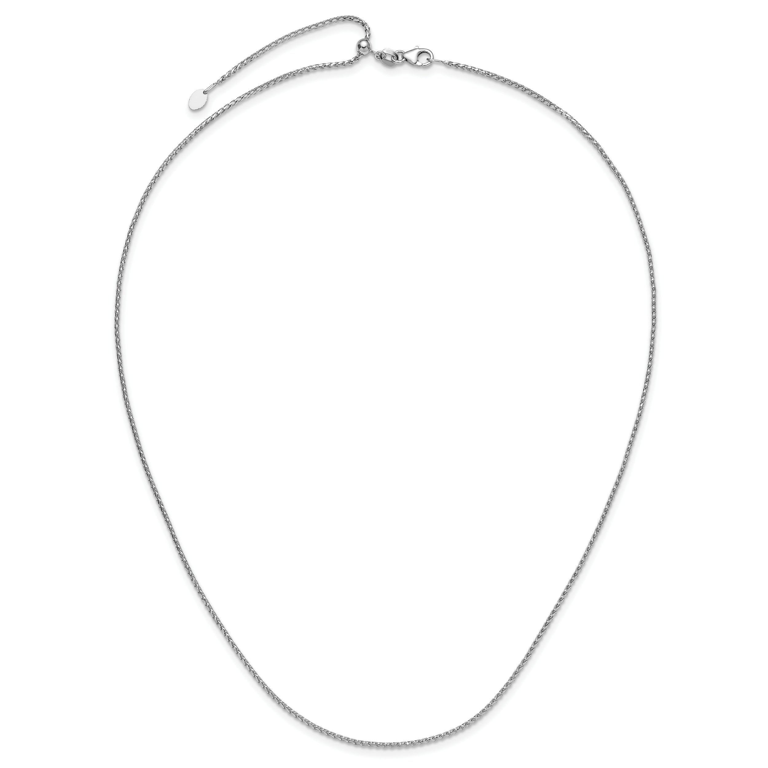 14K White Gold Adjustable 1.4mm D/C Open Franco Chain