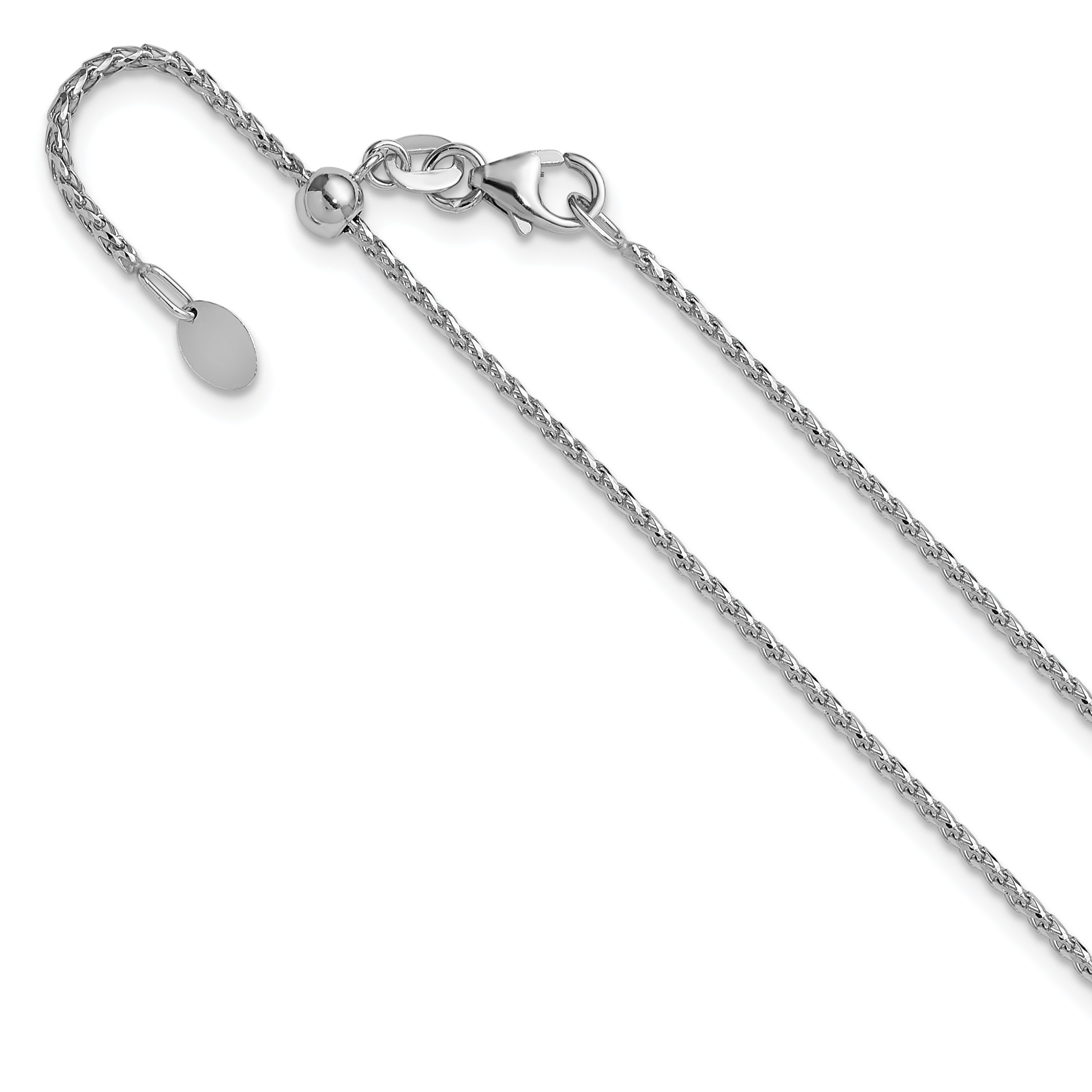 14K White Gold Adjustable 1.4mm D/C Open Franco Chain Main image