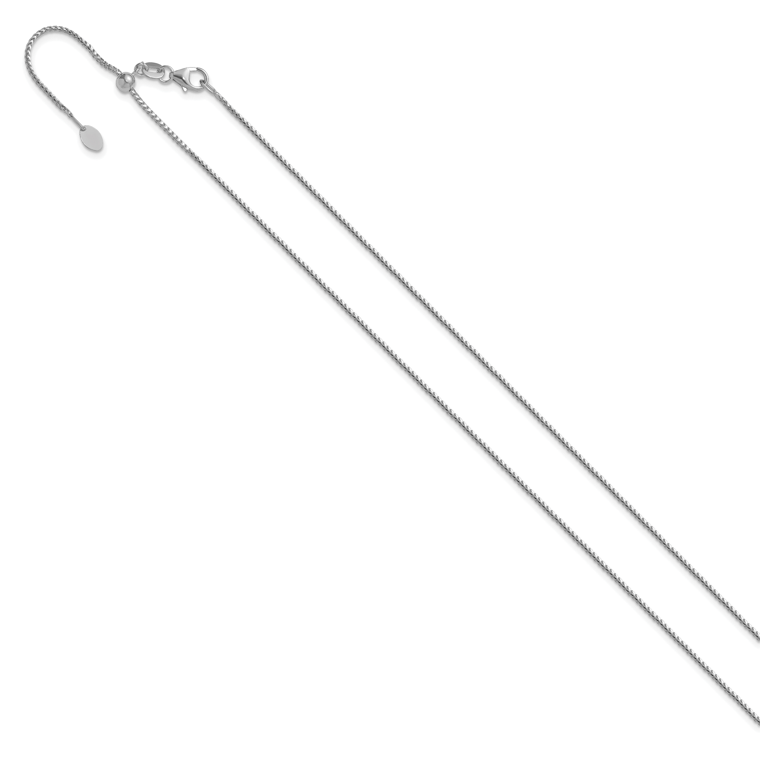 14K White Gold Adjustable 1.1mm Franco Chain Secondary image