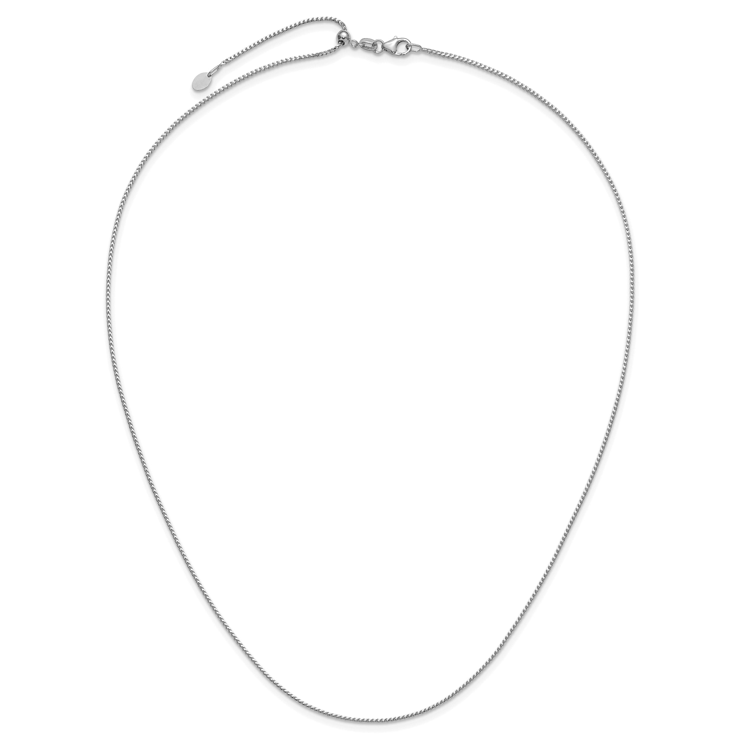 14K White Gold Adjustable 1.1mm Franco Chain