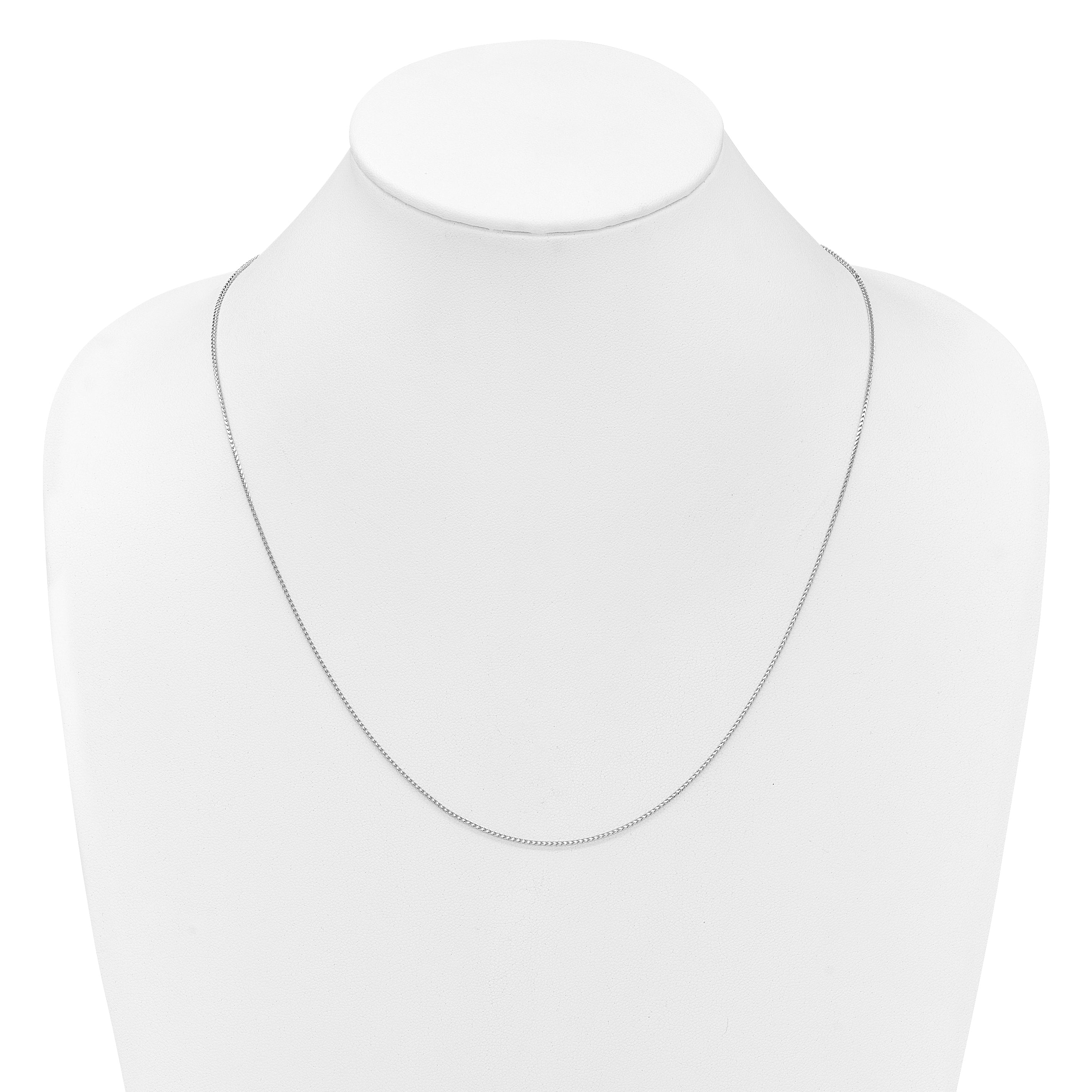 14K White Gold Adjustable 1.1mm Franco Chain