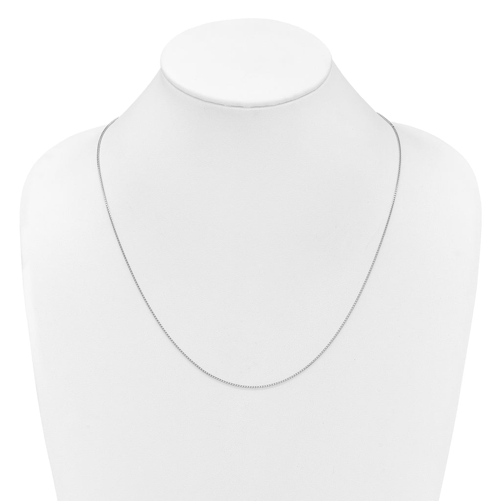 14K White Gold Adjustable 1.1mm Franco Chain