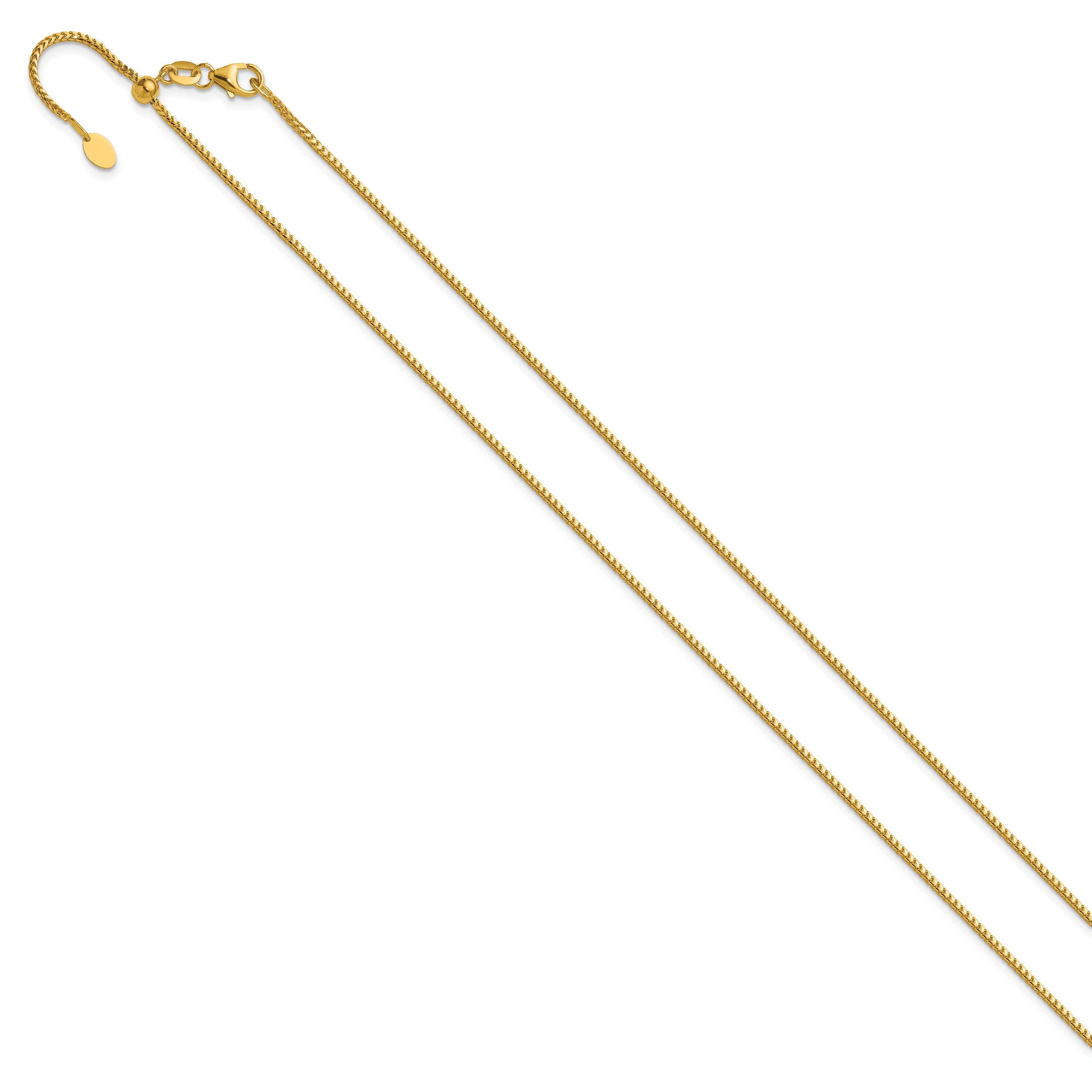 14K Adjustable 1.25mm Franco Chain