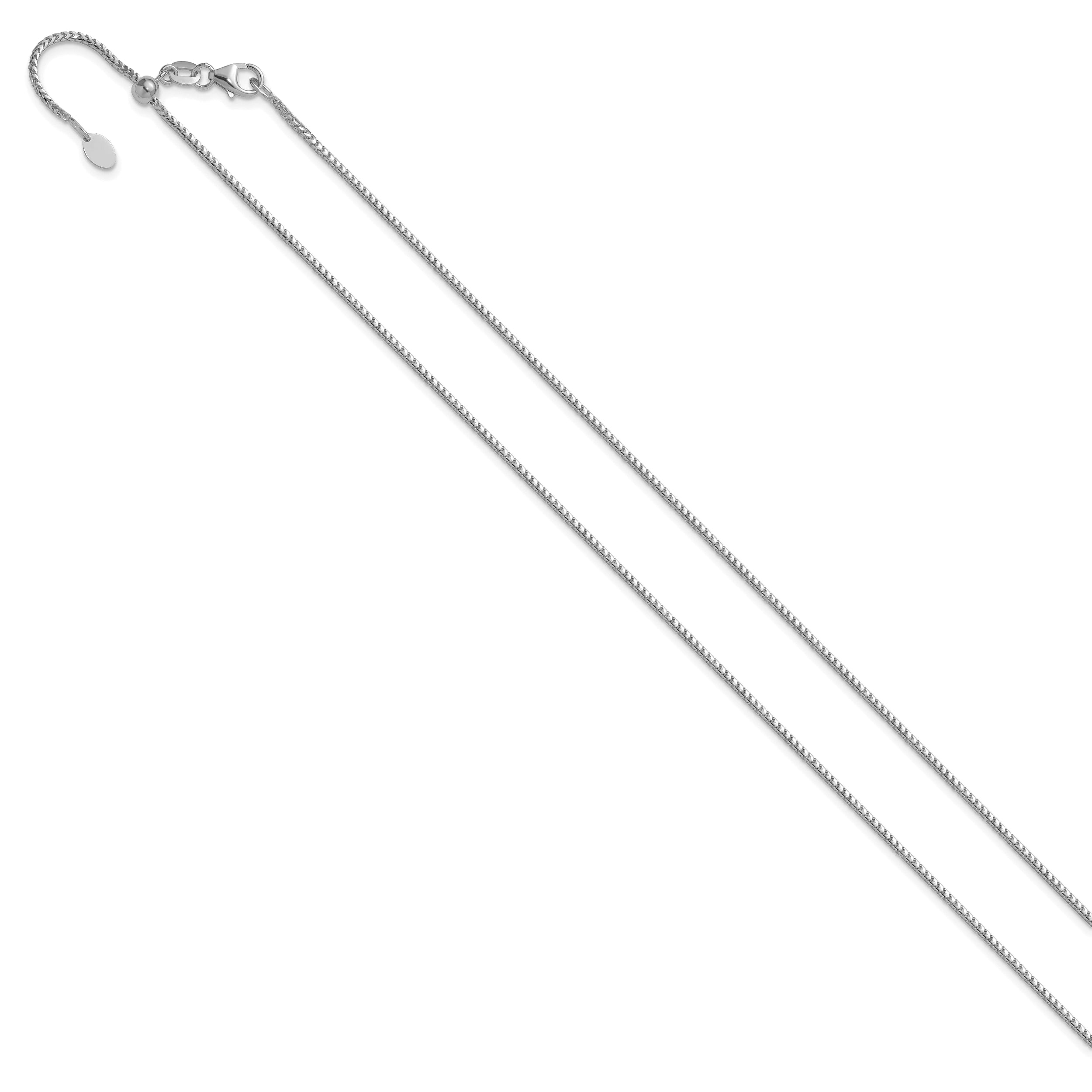14K White Gold Adjustable 1.25mm Franco Chain