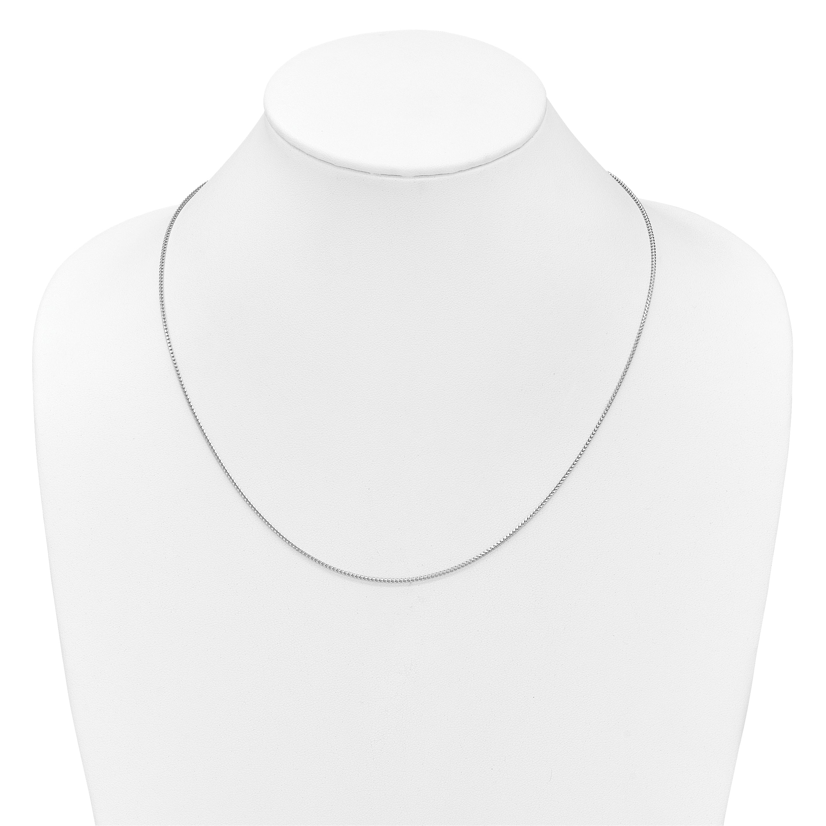 14K White Gold Adjustable 1.25mm Franco Chain
