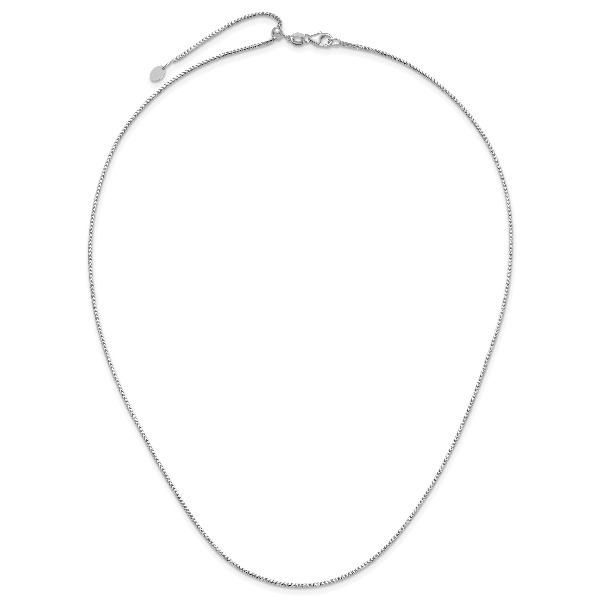 14K White Gold Adjustable 1.25mm Franco Chain