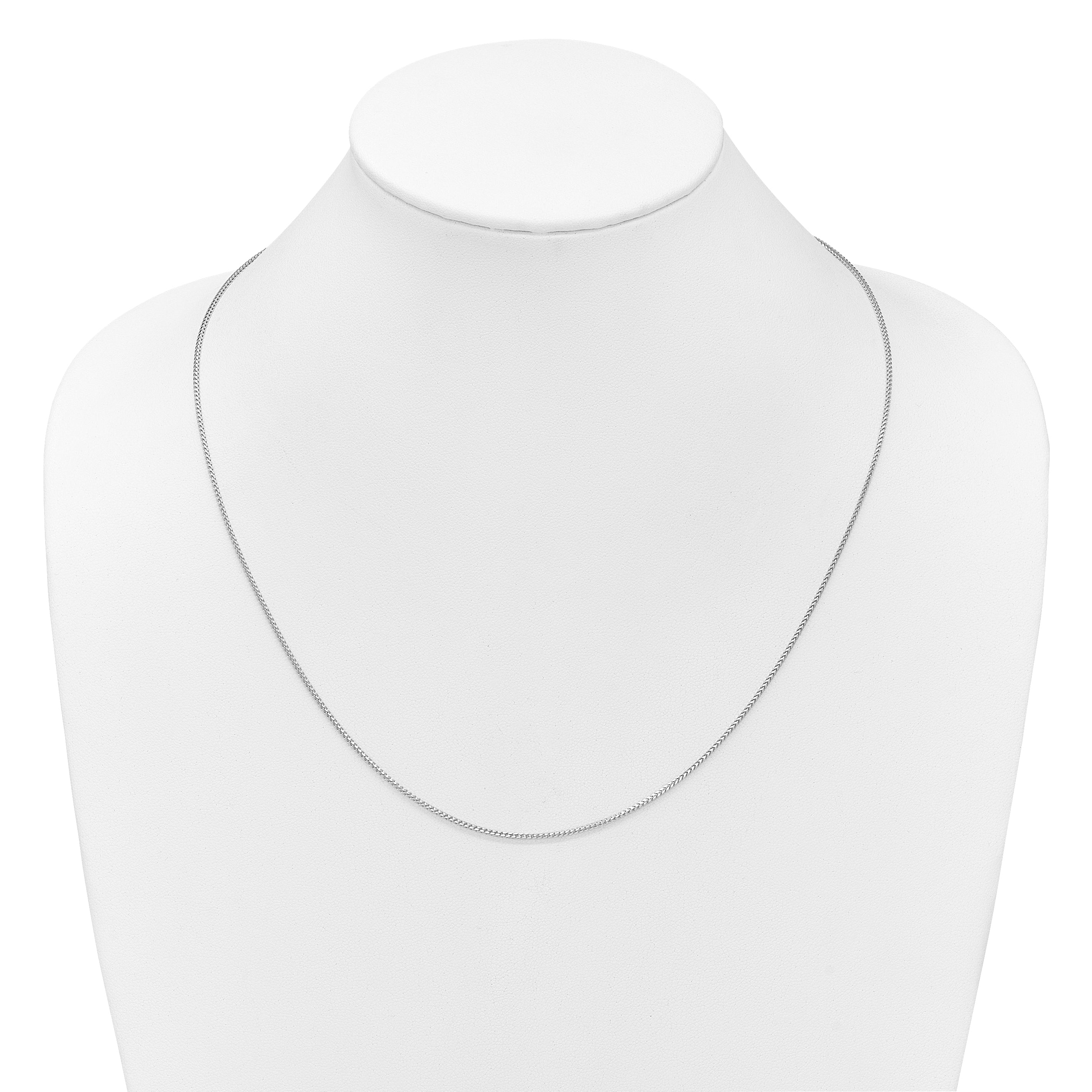 14K White Gold Adjustable 1.25mm Franco Chain