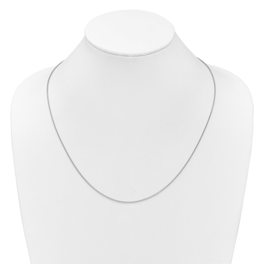 14K White Gold Adjustable 1.25mm Franco Chain