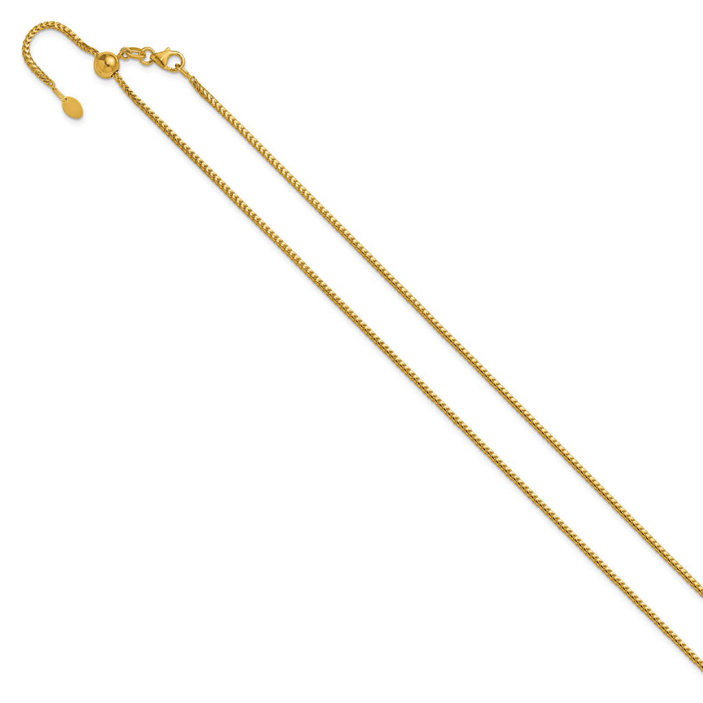 14K Adjustable 1.5mm Franco Chain