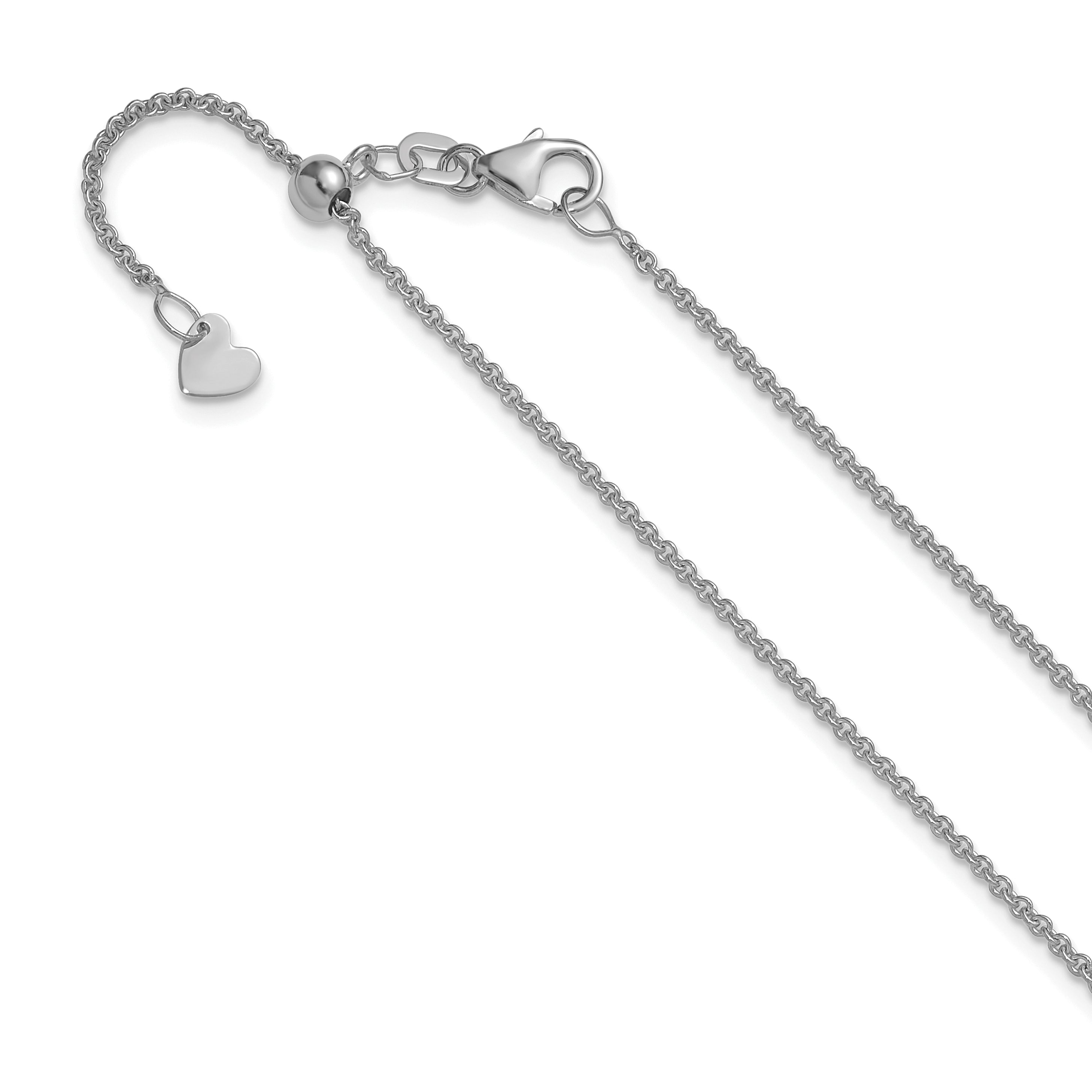 14K White Gold Adjustable 1.4mm Round Cable Chain Main image