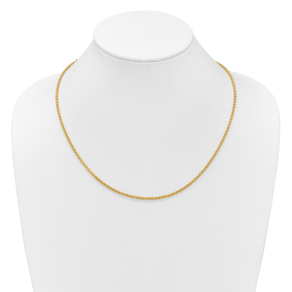 14K Adjustable 2.5mm Semi-solid Spiga Chain